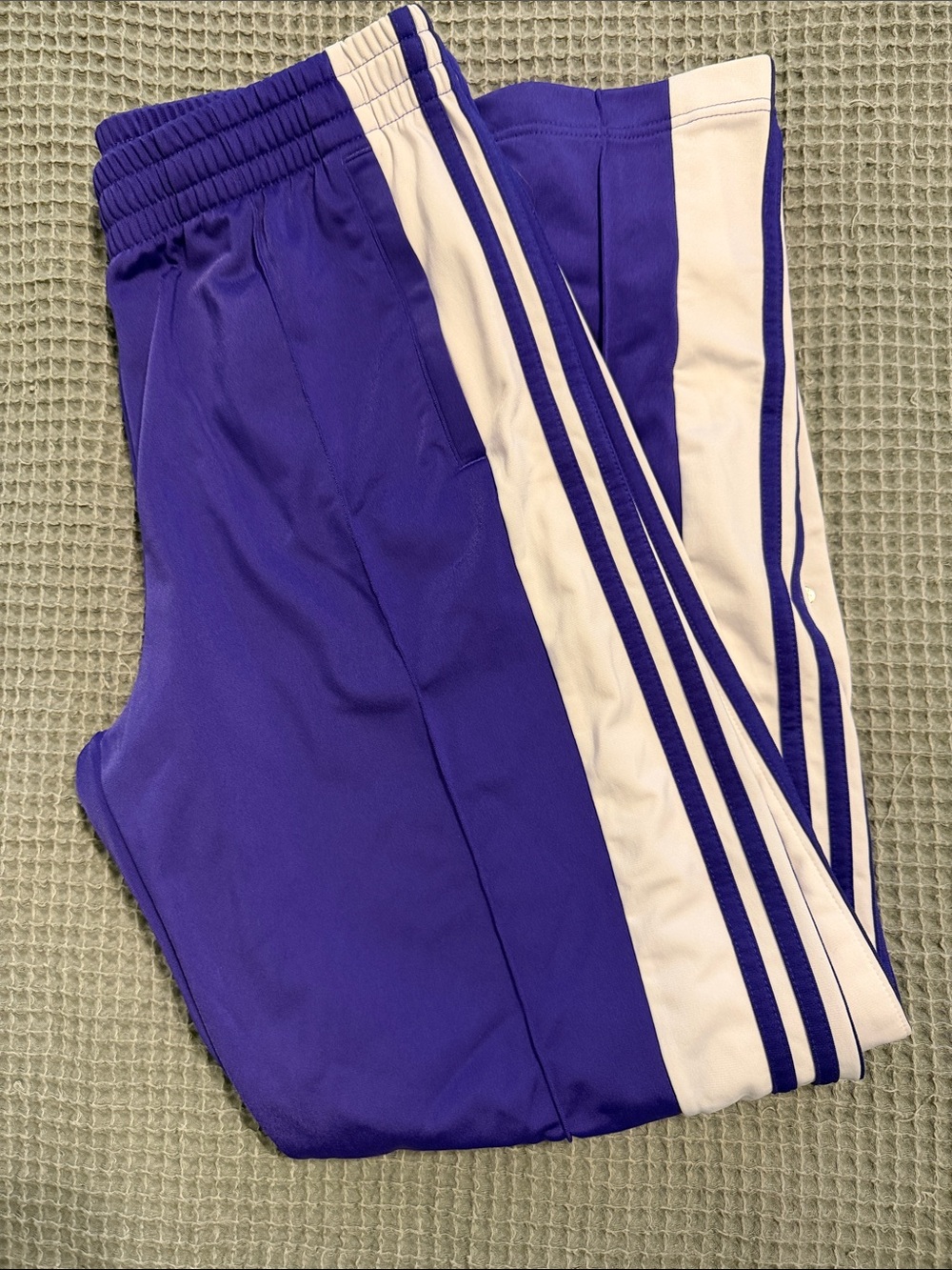 adidas Purple Track Pants with White Side Stripes Sz M